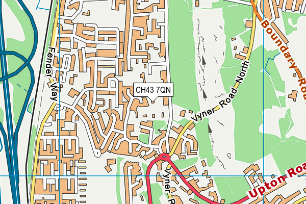 CH43 7QN map - OS VectorMap District (Ordnance Survey)