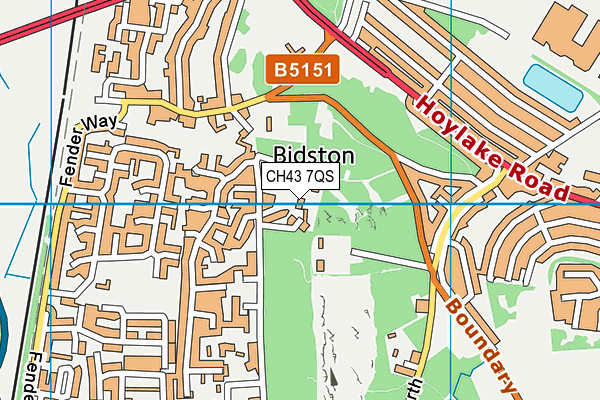 CH43 7QS map - OS VectorMap District (Ordnance Survey)