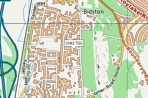 CH43 7QU map - OS VectorMap District (Ordnance Survey)