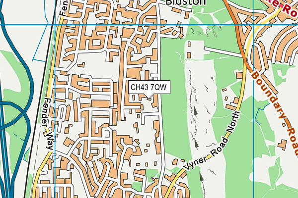CH43 7QW map - OS VectorMap District (Ordnance Survey)