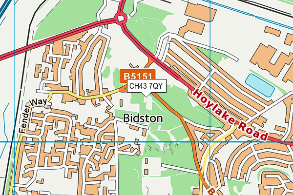 CH43 7QY map - OS VectorMap District (Ordnance Survey)