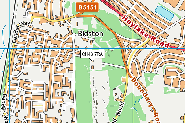 CH43 7RA map - OS VectorMap District (Ordnance Survey)