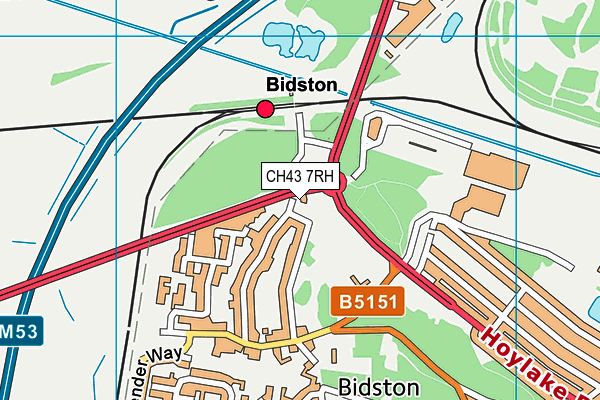 CH43 7RH map - OS VectorMap District (Ordnance Survey)