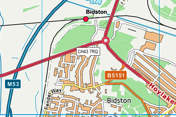 CH43 7RQ map - OS VectorMap District (Ordnance Survey)