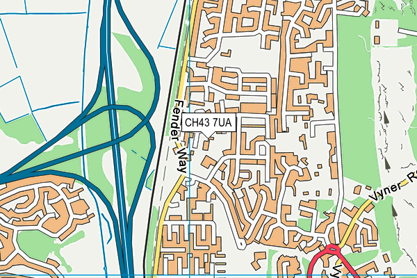 CH43 7UA map - OS VectorMap District (Ordnance Survey)