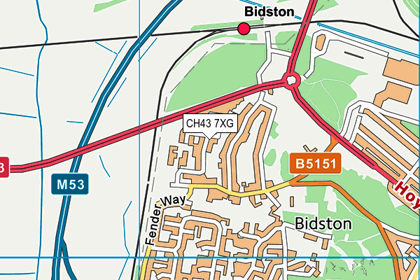Bidston Village CofE (Controlled) Primary School map (CH43 7XG) - OS VectorMap District (Ordnance Survey)