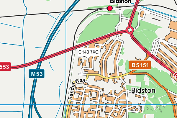 CH43 7XQ map - OS VectorMap District (Ordnance Survey)