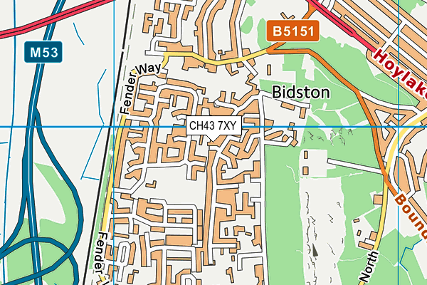 CH43 7XY map - OS VectorMap District (Ordnance Survey)