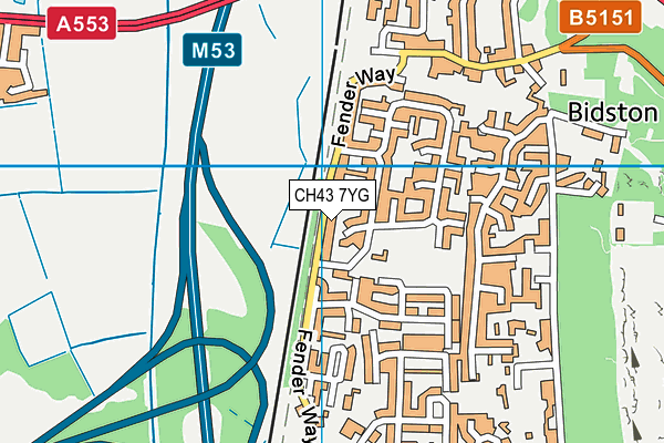 CH43 7YG map - OS VectorMap District (Ordnance Survey)
