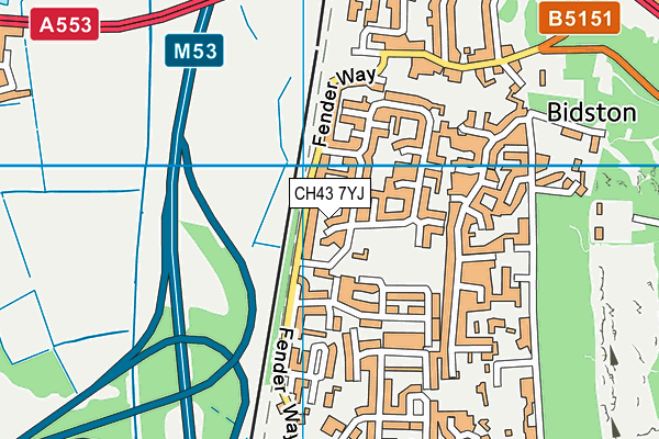 CH43 7YJ map - OS VectorMap District (Ordnance Survey)