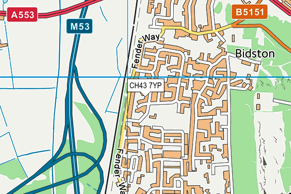 CH43 7YP map - OS VectorMap District (Ordnance Survey)