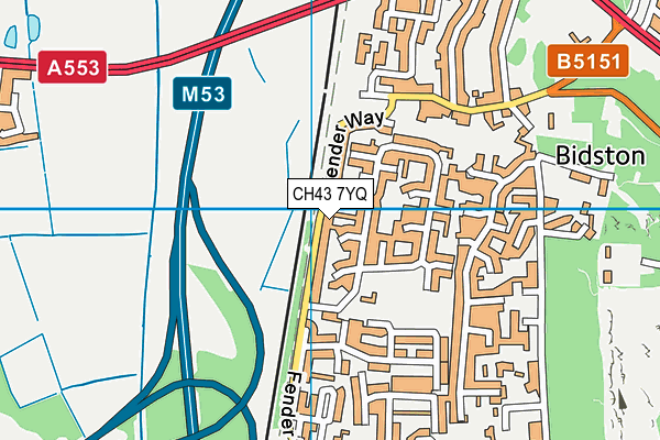 CH43 7YQ map - OS VectorMap District (Ordnance Survey)