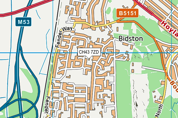 CH43 7ZD map - OS VectorMap District (Ordnance Survey)