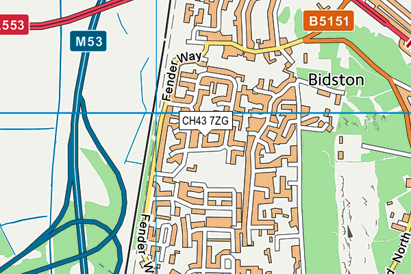 CH43 7ZG map - OS VectorMap District (Ordnance Survey)