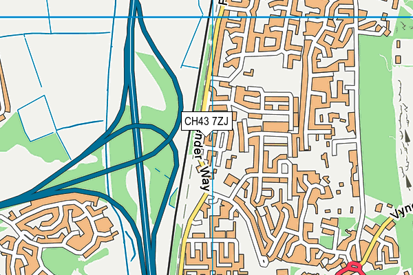 CH43 7ZJ map - OS VectorMap District (Ordnance Survey)