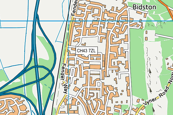 CH43 7ZL map - OS VectorMap District (Ordnance Survey)