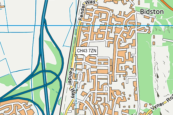CH43 7ZN map - OS VectorMap District (Ordnance Survey)