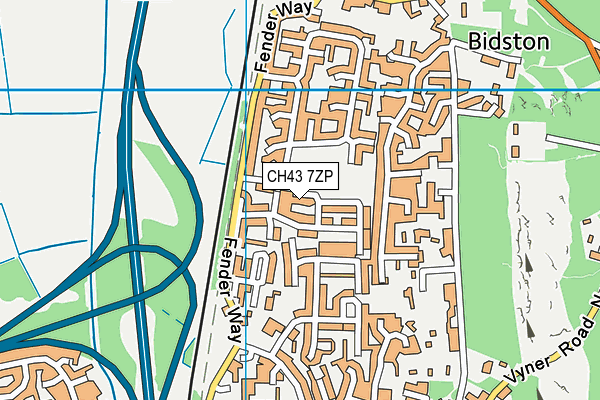 CH43 7ZP map - OS VectorMap District (Ordnance Survey)