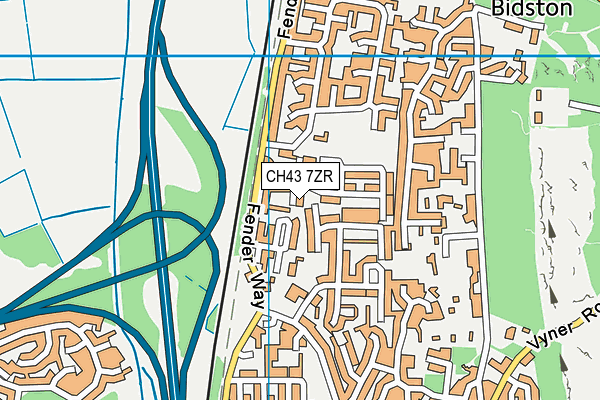 CH43 7ZR map - OS VectorMap District (Ordnance Survey)