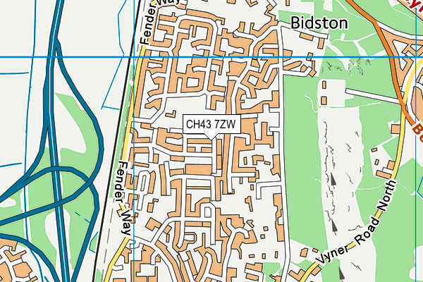 CH43 7ZW map - OS VectorMap District (Ordnance Survey)