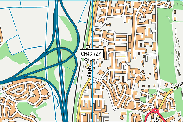 CH43 7ZY map - OS VectorMap District (Ordnance Survey)