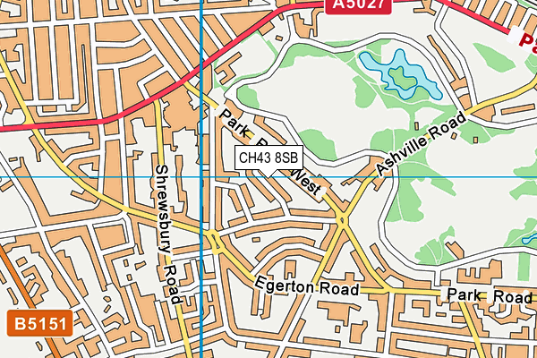 CH43 8SB map - OS VectorMap District (Ordnance Survey)