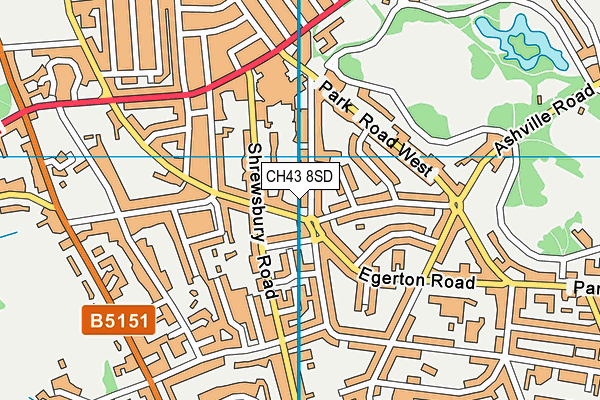 CH43 8SD map - OS VectorMap District (Ordnance Survey)