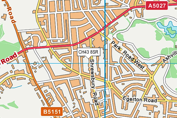 CH43 8SR map - OS VectorMap District (Ordnance Survey)