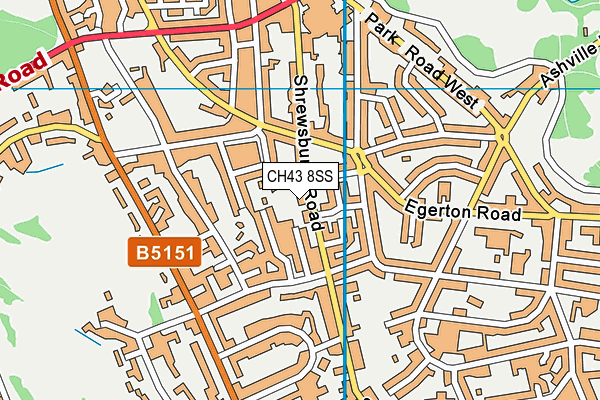 CH43 8SS map - OS VectorMap District (Ordnance Survey)