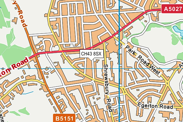 CH43 8SX map - OS VectorMap District (Ordnance Survey)