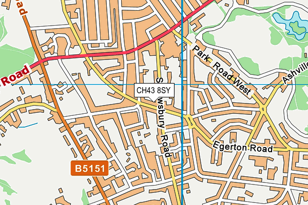 CH43 8SY map - OS VectorMap District (Ordnance Survey)