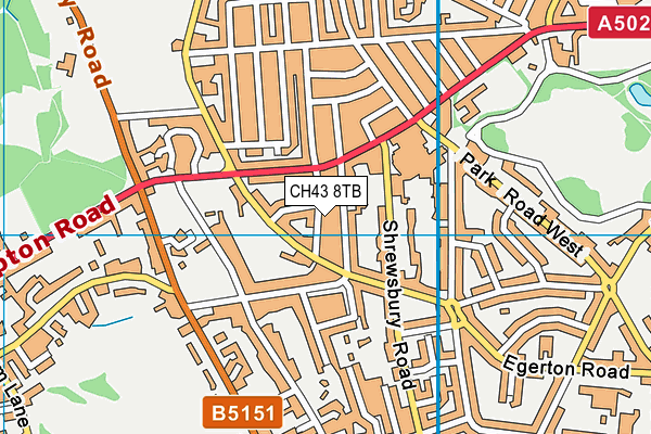 CH43 8TB map - OS VectorMap District (Ordnance Survey)