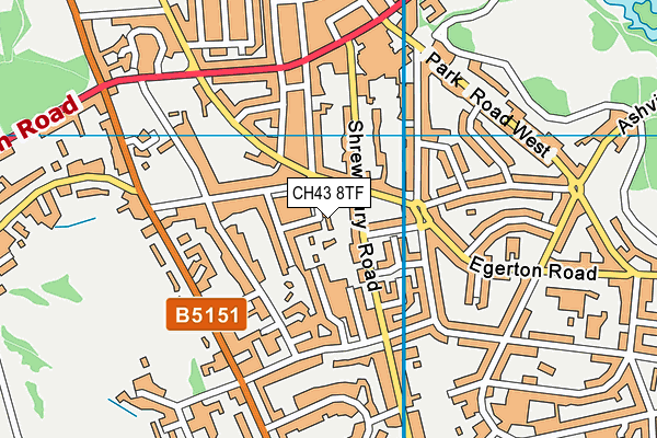 CH43 8TF map - OS VectorMap District (Ordnance Survey)