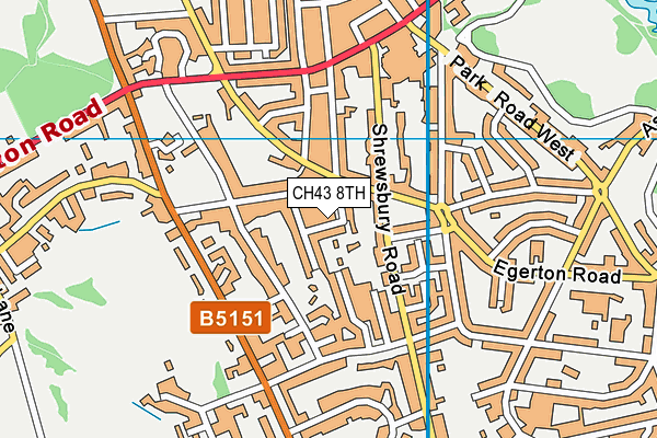 CH43 8TH map - OS VectorMap District (Ordnance Survey)