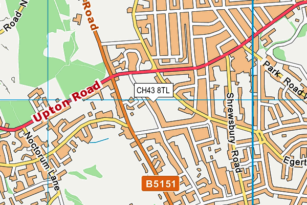 CH43 8TL map - OS VectorMap District (Ordnance Survey)