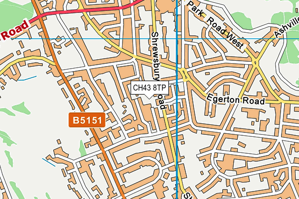 CH43 8TP map - OS VectorMap District (Ordnance Survey)
