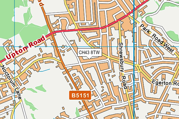 CH43 8TW map - OS VectorMap District (Ordnance Survey)