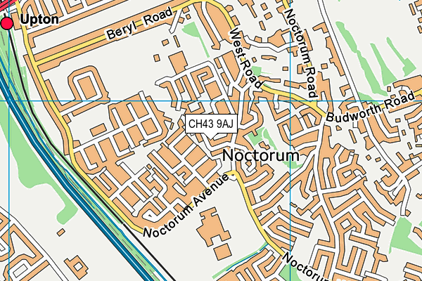CH43 9AJ map - OS VectorMap District (Ordnance Survey)