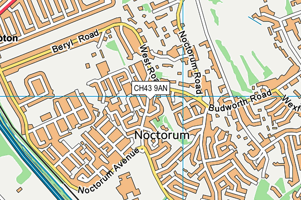 CH43 9AN map - OS VectorMap District (Ordnance Survey)