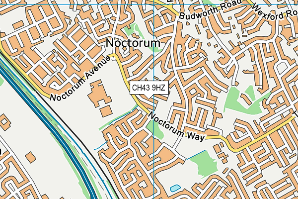 CH43 9HZ map - OS VectorMap District (Ordnance Survey)