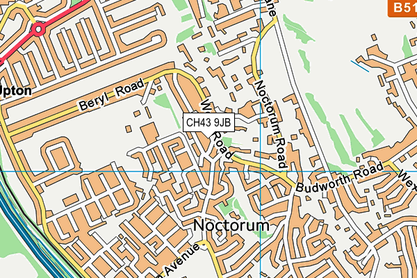 CH43 9JB map - OS VectorMap District (Ordnance Survey)