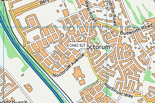 CH43 9JT map - OS VectorMap District (Ordnance Survey)