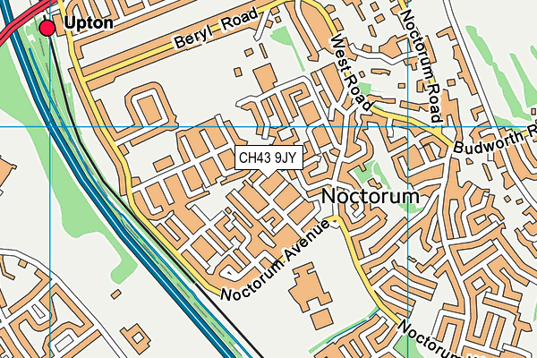 CH43 9JY map - OS VectorMap District (Ordnance Survey)