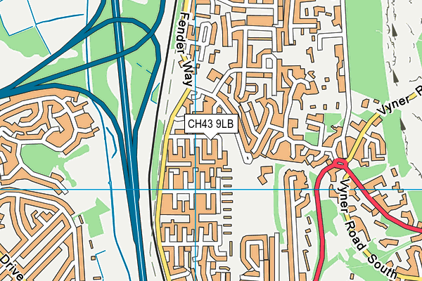 CH43 9LB map - OS VectorMap District (Ordnance Survey)