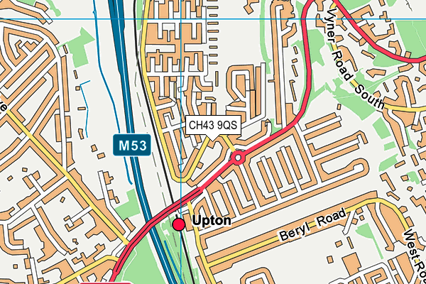 CH43 9QS map - OS VectorMap District (Ordnance Survey)