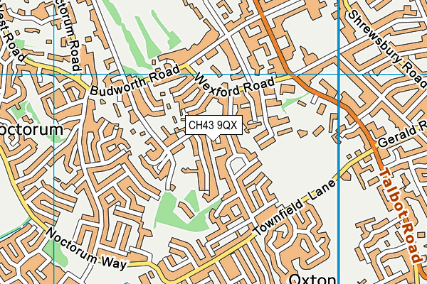 CH43 9QX map - OS VectorMap District (Ordnance Survey)