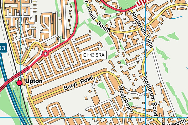 CH43 9RA map - OS VectorMap District (Ordnance Survey)