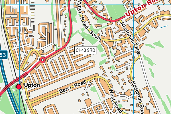 CH43 9RD map - OS VectorMap District (Ordnance Survey)