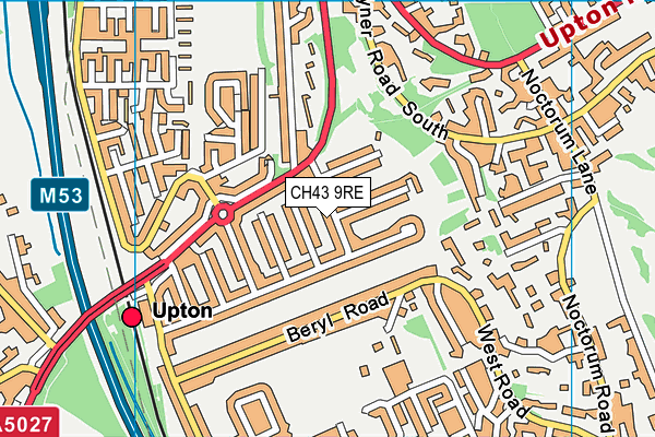 CH43 9RE map - OS VectorMap District (Ordnance Survey)