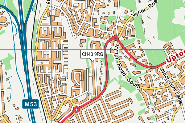 CH43 9RG map - OS VectorMap District (Ordnance Survey)